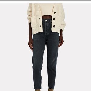 NWOT AGOLDE Black RILEY HIGH-RISE STRAIGHT CROPPED JEANS